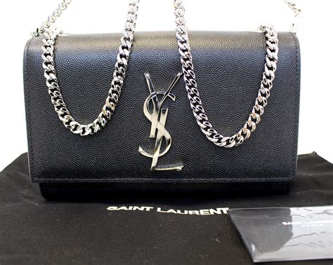 ysl purse all black|ysl black purse with chain.